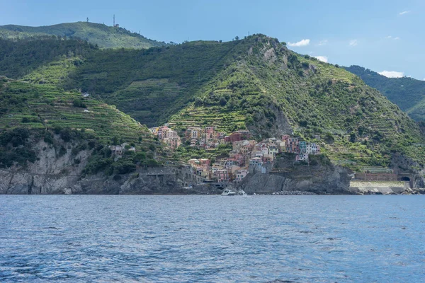 Europa Itália Cinque Terre Monterosso Manarola Vista Cenica Mar Por — Fotografia de Stock