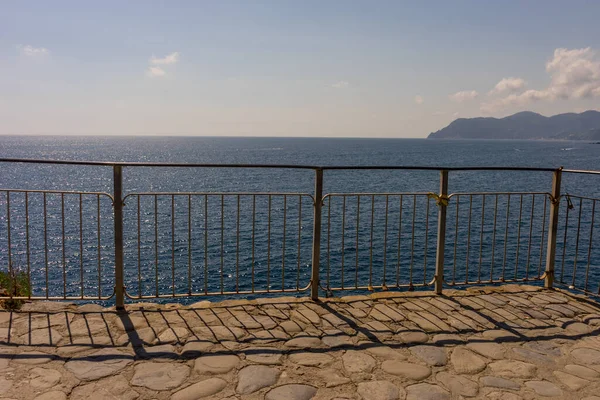 Europa Italia Cinque Terre Manarola Puente Sobre Cuerpo Agua — Foto de Stock