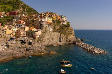 Manarola, Cinque Terre, İtalya - 27 Haziran 2018: Manarola, Cinque Terre, İtalya
