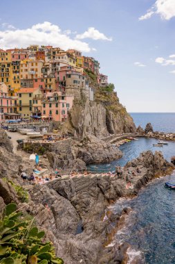 Manarola, Cinque Terre, İtalya - 26 Haziran 2018: Manarola, Cinque Terre, İtalya