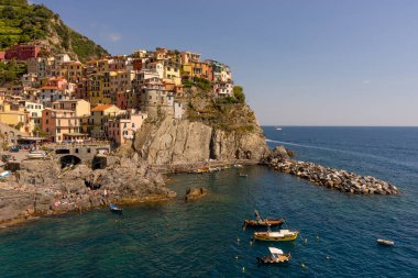 Manarola, Cinque Terre, İtalya - 27 Haziran 2018: Manarola, Cinque Terre, İtalya
