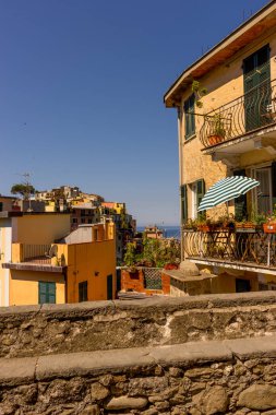 Corniglia, Cinque Terre, İtalya - 27 Haziran 2018: Corniglia, Cinque Terre, İtalya