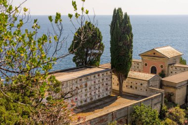 Manarola, Cinque Terre, İtalya - 27 Haziran 2018: Manarola, Cinque Terre, İtalya