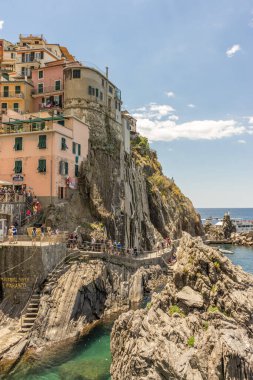 Manarola, Cinque Terre, İtalya - 26 Haziran 2018: Manarola, Cinque Terre, İtalya