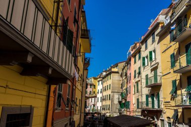 Riomaggiore, Cinque Terre, İtalya - 27 Haziran 2018: Riomaggiore şehri
