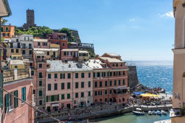 Vernazza, Cinque Terre, İtalya - 26 Haziran 2018: Vernazza, Cinque Terre, İtalya