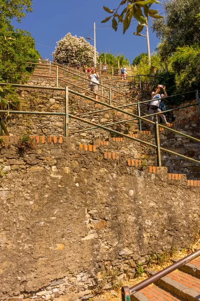 Corniglia Cinque Terre Italia Junio 2018 Escaleras Piedra Corniglia Cinque — Foto de Stock