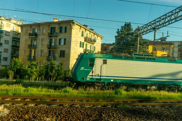 Spezia Cinque Terre Italy June 2018 Trenitalia Engine Outskirts Spezia — Stock Photo, Image