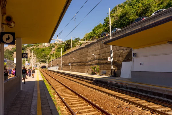 Corniglia Cinque Terre Italien Juni 2018 Järnvägsstationen Corniglia Cinque Terre — Stockfoto