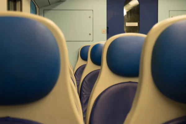 Spezia Cinque Terre Itália Junho 2018 Assentos Vazios Trem Trenitalia — Fotografia de Stock