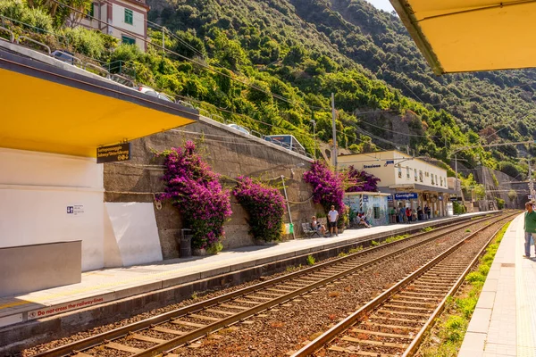 Corniglia Cinque Terre Itálie Června 2018 Železniční Stanice Corniglia Cinque — Stock fotografie