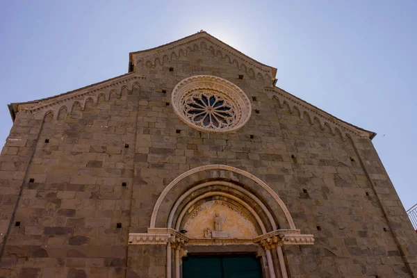 Corniglia Cinque Terre Italia Junio 2018 Iglesia Del Monumento San —  Fotos de Stock