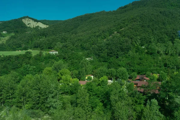 Europa Itália Spezia Para Kasltelruth Trem Uma Vista Uma Encosta — Fotografia de Stock