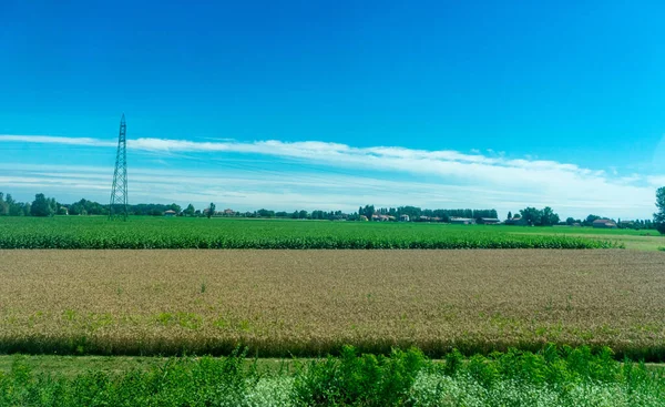 Europa Italia Spezia Kasltelruth Tren Gran Campo Verde Con Árboles — Foto de Stock