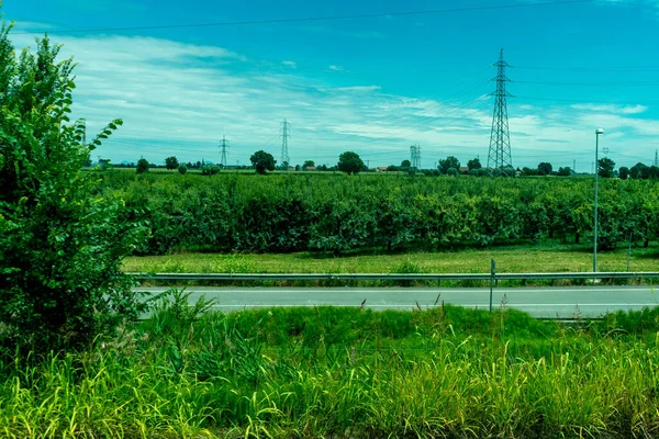 Europe Italie Spezia Kasltelruth Train Gros Plan Champ Vert Luxuriant — Photo