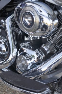 El Cajon, Ca/ABD - 2 Ağustos 2016: Motosiklet grubu ile evli onların aylık karşılamak için toplar. Harley Davidson motosiklet sürme çiftler bir kulüp. 