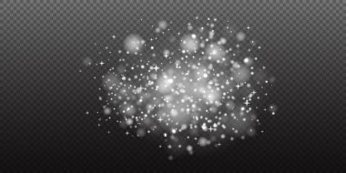 Nazik bir yıldız tozu bulutu ve ışıldayan parlak parçacıklar. Bu şeffaf örtülü efekt, siyah bir arkaplanda gerçekçi bir parıltı ve parıltı oluşturur. Kutlamalara, kış sahnelerine fantezi dokunuşu eklemek için mükemmel.