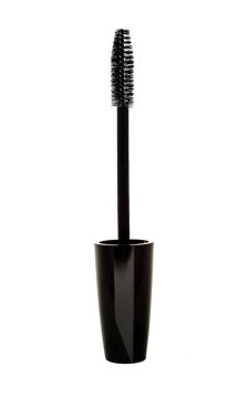 bayanlar renkli beyaz arka plan ile şişe maskara