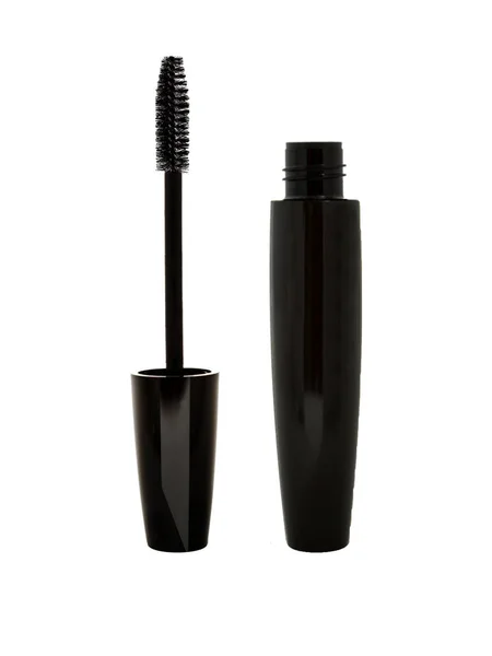 bayanlar renkli beyaz arka plan ile şişe maskara