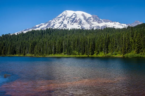 Zrcadlové jezero a Mount Rainier, Washington — Stock fotografie