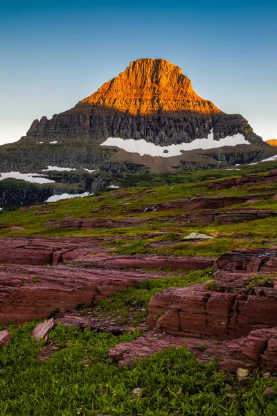 Montaña Reynolds en el área de Logan Pass del Parque Nacional Glaciar, Montana — Foto de Stock