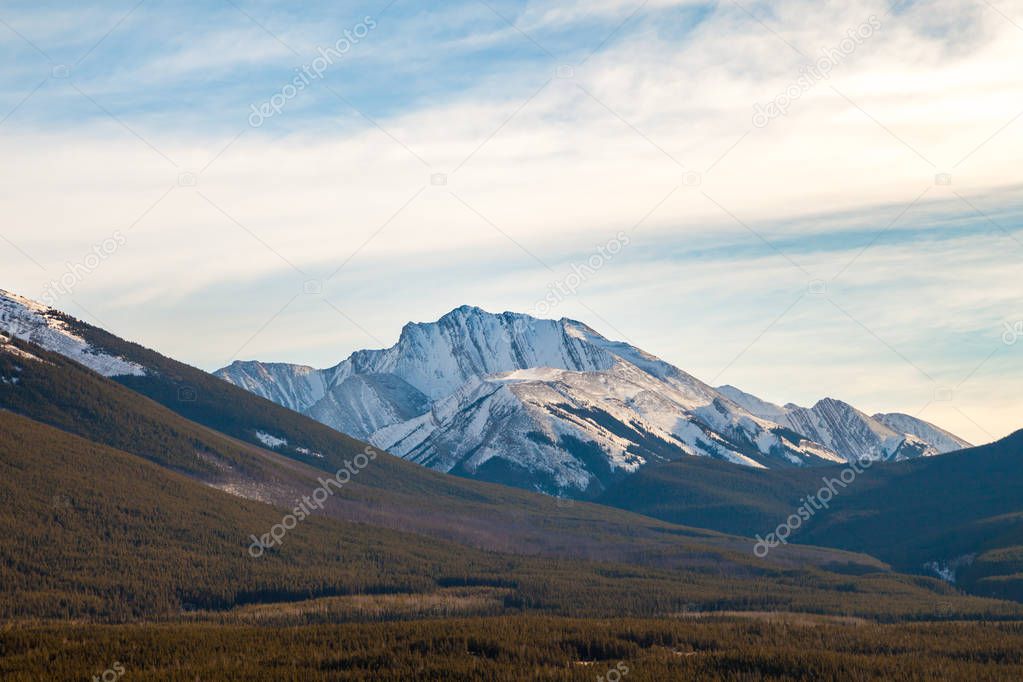 Fisher Peak, a mountain in Kananaskis in the Canadian Rocky Mountains, Alberta