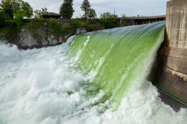 Bahar sel şehir Spokane, Washington yakınlarında Spokane Nehri