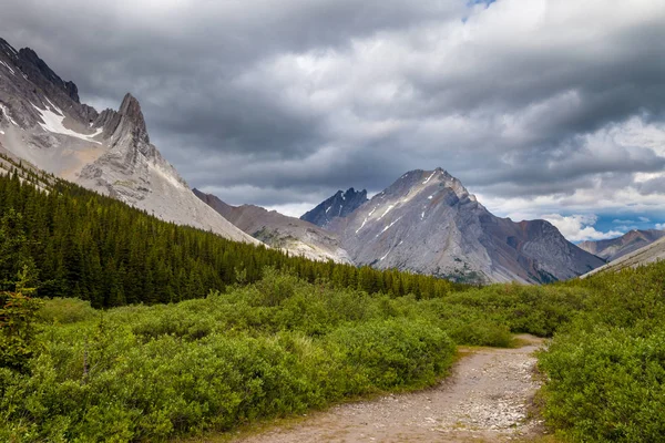 Una ruta de senderismo en el Highwood Pass de Kananaskis Country, Alberta — Foto de Stock