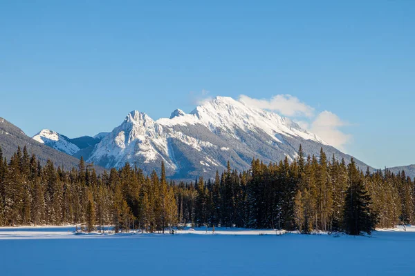 A beautiful winter day in the mountains of Kananaskis in Peter Lougheed Provincial Park, Alberta — Stock Photo, Image