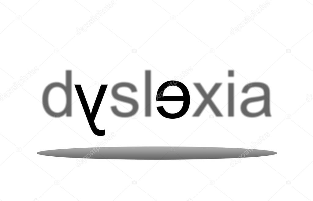 The word dyslexia spelled incorrectly - concept