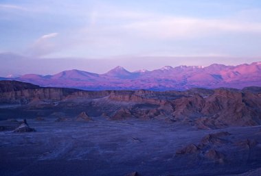 Sunset Bulvarında Moon Valley - Atacama Çölü, Şili