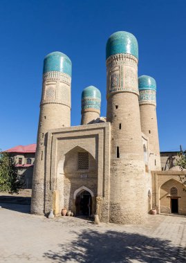 Turkuaz kubbeleri Chor küçük Madrassah - Buhara, Özbekistan