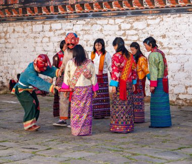 Geleneksel festival Bumthang, Bhutan