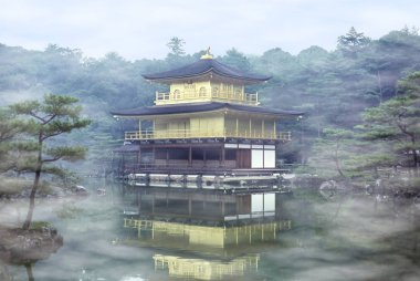 Kinkakuji Tapınağı - Kyoto, Japonya Altın Köşk buğu