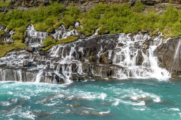 Hraunfossar 폭포-서 부 아이슬란드 — 스톡 사진