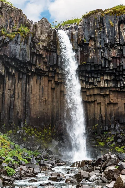 Cascata Svartifoss a Skaftafell - Islanda — Foto Stock