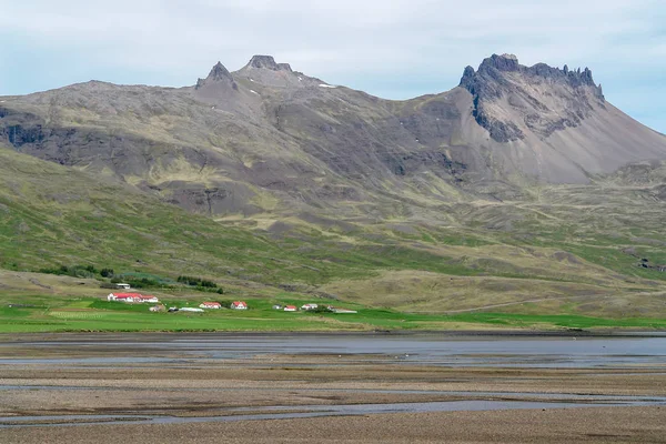 Typical Iceland landscape with farms - Iceland