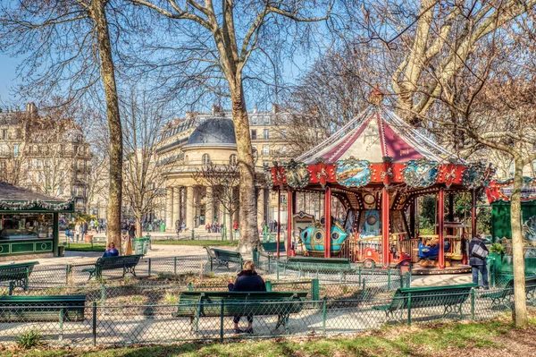 Parc Monceau panorama in winter - Paris — Stock Photo, Image