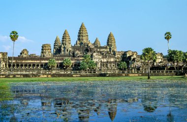Angkor Wat and its reflection in the lake - Cambodia clipart