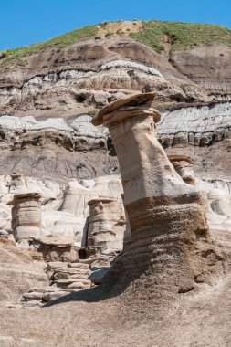 Hoodoos, jeolojik oluşumu badlands - Alberta, Kanada