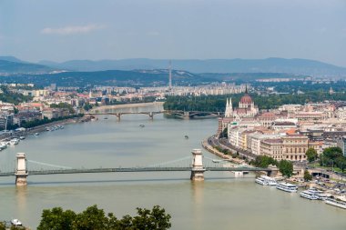 Budapeşte'Tuna ' nın panoramik manzarası görünümü