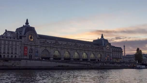 Musee Dorsay günü gece Timelapse-Paris — Stok video