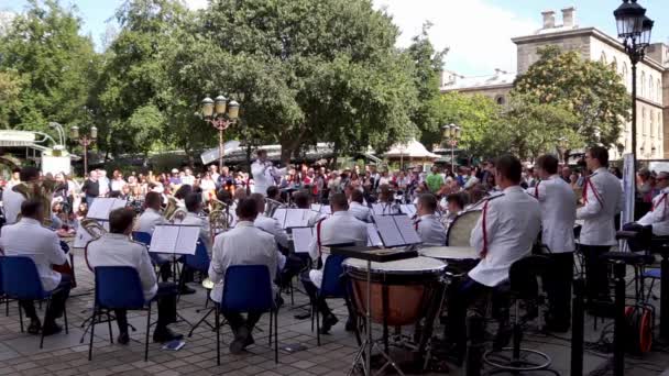 Parijs politie officieren orkest - Frankrijk — Stockvideo