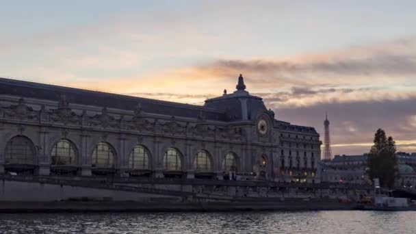 Francja Paryż Listopada 2018 Musee Orsay Dzień Night Timelapse Święty — Wideo stockowe