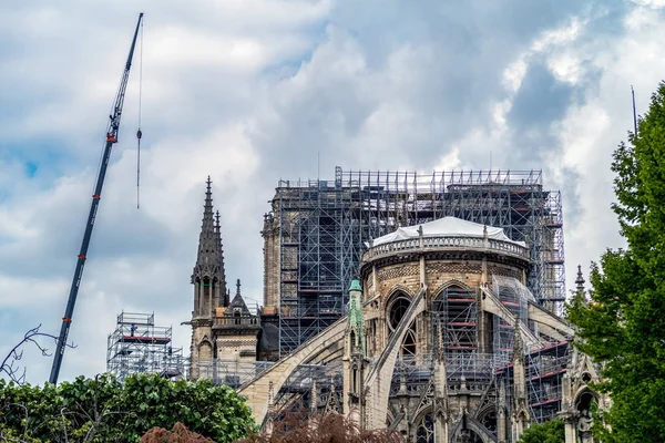 Notre Dame de Paris: Reinforcement work after the fire — Stock Photo, Image