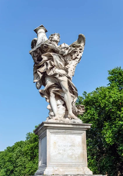 Santangelo köprüsünde Sütun ile Angel - Roma, İtalya