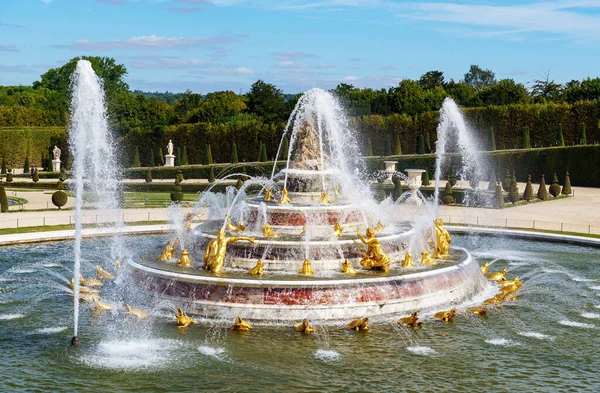 Versailles Frankreich August 2020 Luftaufnahme Des Latona Brunnens Den Gärten — Stockfoto