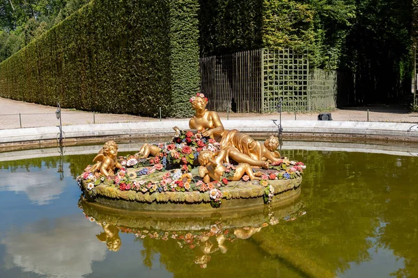 Versailles Frankreich Juli 2020 Florafontäne Oder Springbrunnen Den Gärten Des — Stockfoto