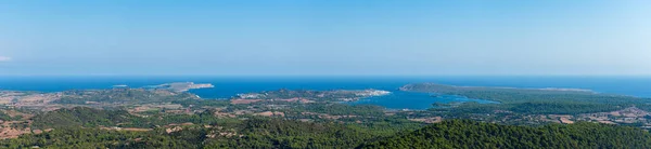 Panoramautsikt Över Nordkusten Och Fornells Från Toppen Monte Toro Mercadal — Stockfoto