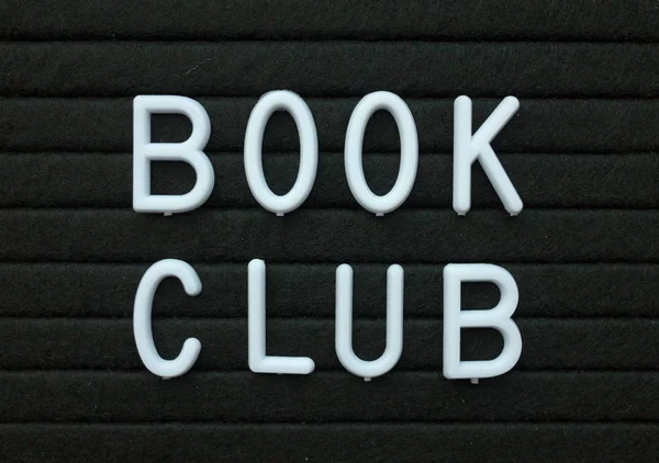 Woorden Boekenclub Witte Kunststof Letters Een Zwarte Letter Board Als — Stockfoto